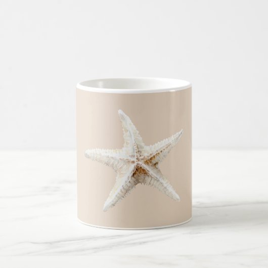 Weiße Seestern-Creme Kaffeetasse (Mittel)