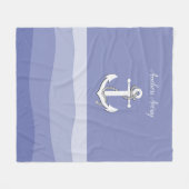 Weiße Segel/Anker weg/blaue Welle Fleecedecke (Vorderseite (Horizontal))