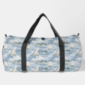 WEISSE SEGELBOOTE AUF ROUGH BLUE OCEAN WAVES DUFFLE BAG (Rückseite)
