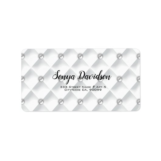 Weiße Seide mit Perlen Adressaufkleber (Vorne)
