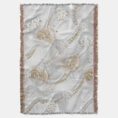 Weiße Seide und Elfenbeinperlen Decke (Vorderseite Vertikal)