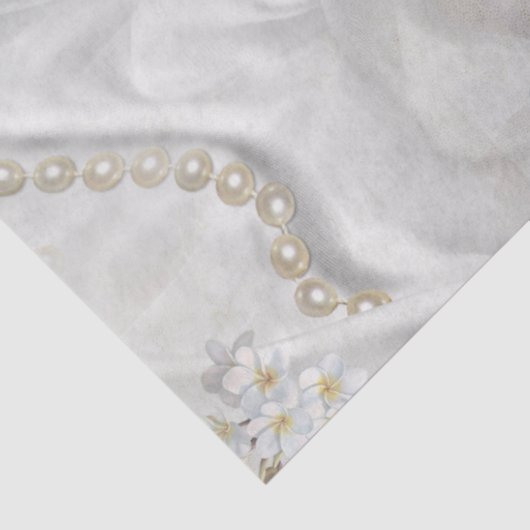 Weiße Seide und Elfenbeinperlen Seidenpapier (Ausschnitt)