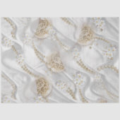 Weiße Seide und Elfenbeinperlen Seidenpapier (Vorderseite)