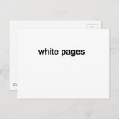 weiße Seiten Postkarte (Vorne/Hinten)