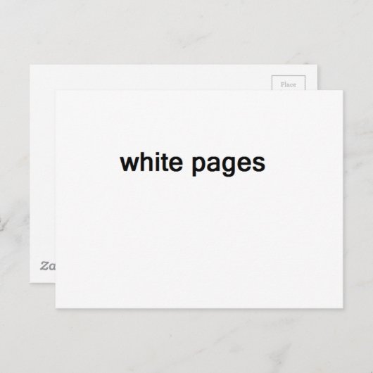 weiße Seiten Postkarte (Vorne/Hinten)