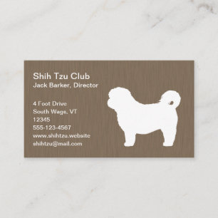 Weiße Shih Tzu Silhouette Visitenkarte