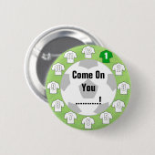 Weiße Shirts. Abzeichen für den Fußball-Lüfterknop Button (Vorne & Hinten)