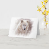 WEISSE SIBERISCHE HUSKY. KARTE (Gelbe Blume)