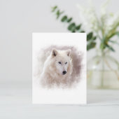 WEISSE SIBERISCHE HUSKY. POSTKARTE (Stehend Vorderseite)