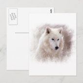 WEISSE SIBERISCHE HUSKY. POSTKARTE (Vorne/Hinten)