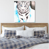 Weiße Siberische Tiger-Soße Leinwanddruck (Insitu (Schlafzimmer))