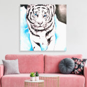 Weiße Siberische Tiger-Soße Leinwanddruck (Insitu (Wohnzimmer))