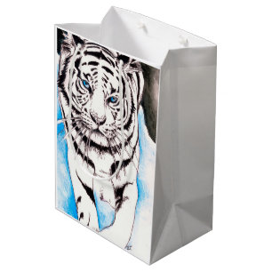 Weiße Siberische Tiger-Soße Mittlere Geschenktüte