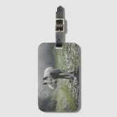 Weiße sibirische Husky-Gepäckmarke Gepäckanhänger (Vorderseite Vertikal)