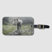 Weiße sibirische Husky-Gepäckmarke Gepäckanhänger (Vorderseite (Horizontal))