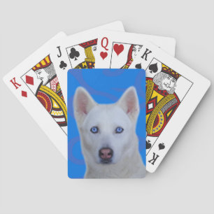 Weiße sibirische Husky-Standardspielkarten Spielkarten