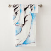 Weiße sibirischer Tiger-Sau Badhandtuch Set (Insitu)