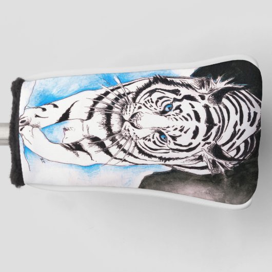 Weiße sibirischer Tiger-Sau Golf Headcover (Vorderseite)