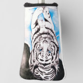 Weiße sibirischer Tiger-Sau Golf Headcover (Rotieren 90)
