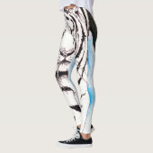 Weiße sibirischer Tiger-Sau Leggings (Links)