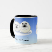 Weiße Siegel-Welpen-Tasse Tasse (Vorderseite Links)