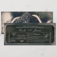 Weiße Silber Glitzer VIP-Ticket Hochzeit