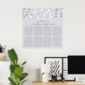 Weiße Silber-String-Lichter Moderne Hochzeitssitze Poster (Heimbüro)