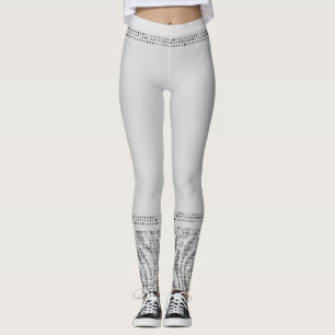 Weiße Silber-Zebra-Wildtierdruck-Exotic Glam Leggings