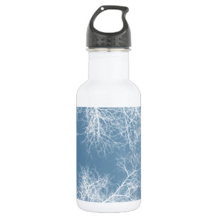 Weiße, silberfarbene Bäume Trinkflasche
