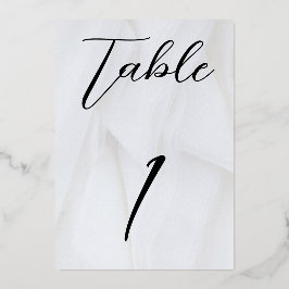Weiße/Silberfolie Tabelle Nr. 1 Folieneinladung