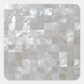 Weiße Silbermutter Perldruckgeflecht Quadratischer Aufkleber (Vorderseite)