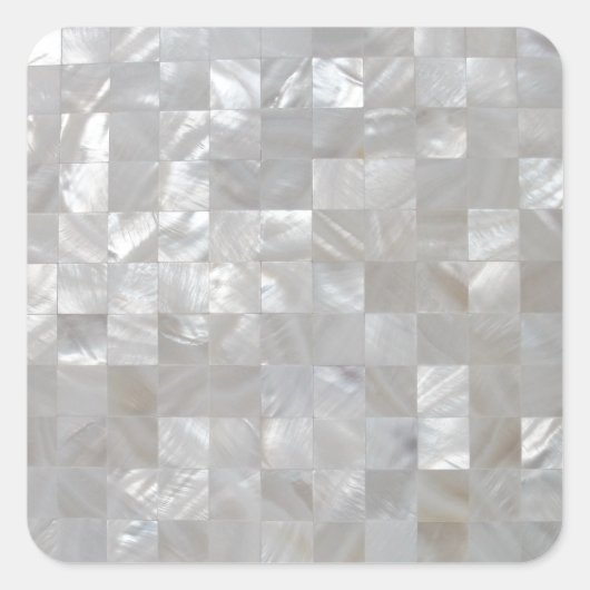 Weiße Silbermutter Perldruckgeflecht Quadratischer Aufkleber (Vorderseite)