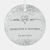 Weiße Silbernamen mehr elegante Neuheiten Ornament Aus Glas (Vorderseite)