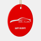 Weiße Silhouette des Coupé-G35 mit rotem Keramikornament (Rechts)