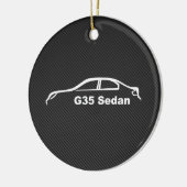 Weiße Silhouette des Sedan-G35 mit Keramik Ornament (Links)