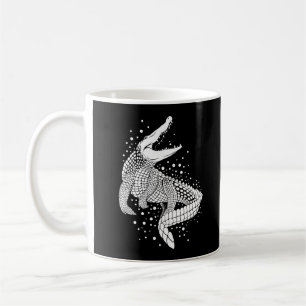 Weiße Silhouette des Tieres - Krokodil Kaffeetasse