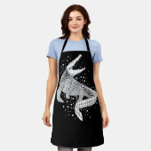 Weiße Silhouette des Tieres - Krokodil Schürze (Getragen)