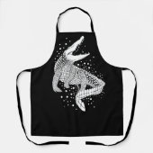 Weiße Silhouette des Tieres - Krokodil Schürze (Vorderseite)