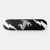 Weiße Silhouette des Tieres - Krokodil Skateboard (Horizontal)