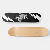 Weiße Silhouette des Tieres - Krokodil Skateboard (Horizontal)