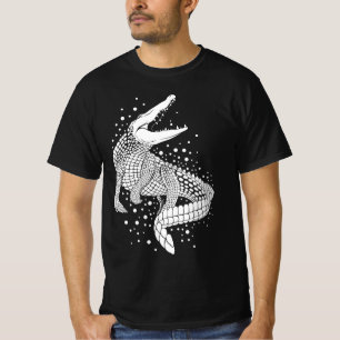 Weiße Silhouette des Tieres - Krokodil T-Shirt
