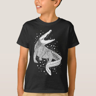 Weiße Silhouette des Tieres - Krokodil T-Shirt