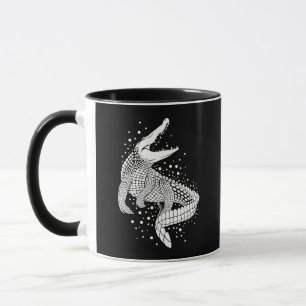 Weiße Silhouette des Tieres - Krokodil Tasse