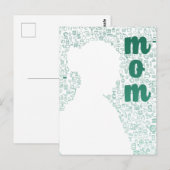 Weiße Silhouette einer Mama Postkarte (Vorne/Hinten)