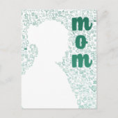 Weiße Silhouette einer Mama Postkarte (Vorderseite)