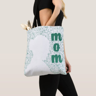 Weiße Silhouette einer Mama Tasche