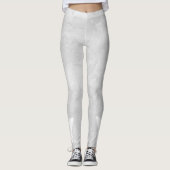 Weiße Silhouette Hund Grau Stucco Leggings (Vorderseite)