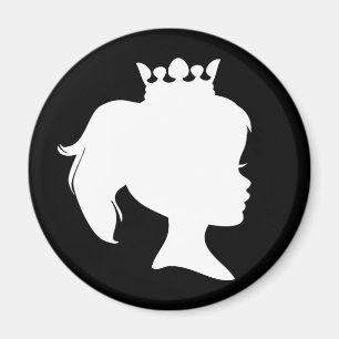 Weiße Silhouette-Prinzessin Magnet