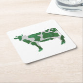 Weiße Silhouette Rechteckiger Pappuntersetzer (angewinkelt)