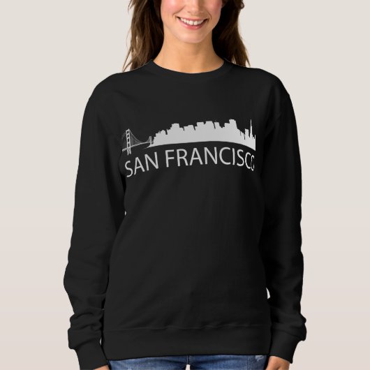 Weiße Silhouette San Franciscos mit Wort SAN FRANC Sweatshirt (Vorderseite)